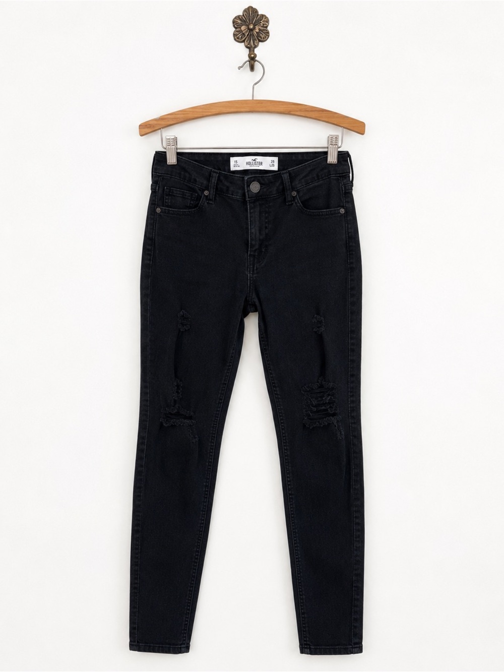 Hollister curvy high rise jean jegging destroyed  stretch denim